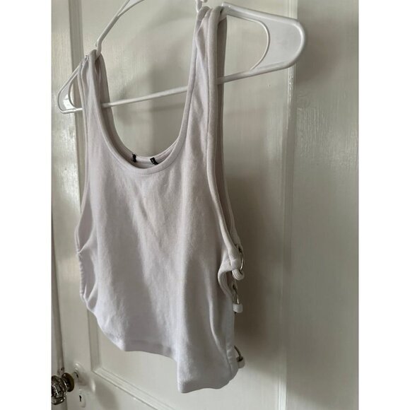 Women’s size Medium White with Metal Circles tank top - Picture 2 of 6